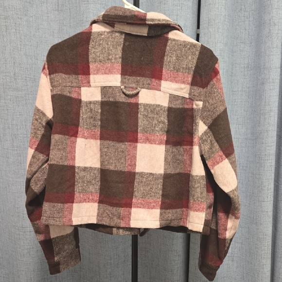Ashley Outerwear Women's Plaid Utility Fleece Jacket - Brown and Pink Size XL - Picture 8 of 10